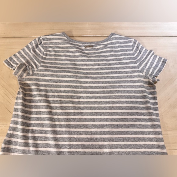 Michael Kors Heather Gray & White Striped T-Shirt Dress – Size Medium - Picture 14 of 16